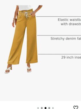 GRAPENT Wide Yellow Leg Jeans for Women